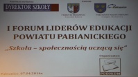  I Forum Liderów Edukacji Powiatu Pabianickiego